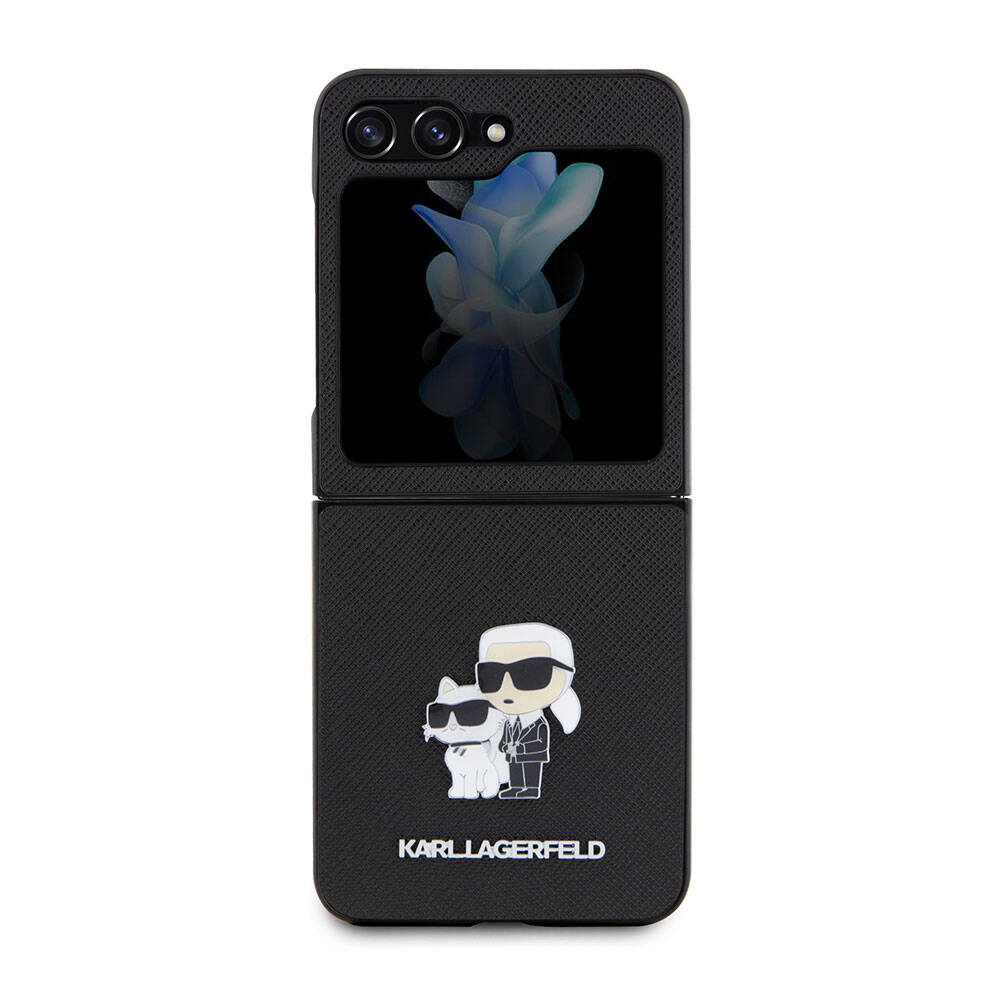 Karl Lagerfeld Galaxy Z Flip 5 Kılıf Orjinal Lisanslı K&C Metal Logolu Saffiano Telefon Kılıfı - 1 Karl Lagerfeld Galaxy Z Flip 5 Kılıf Orjinal Lisanslı K&C Metal Logolu Saffiano Telefon Kılıfı - 1